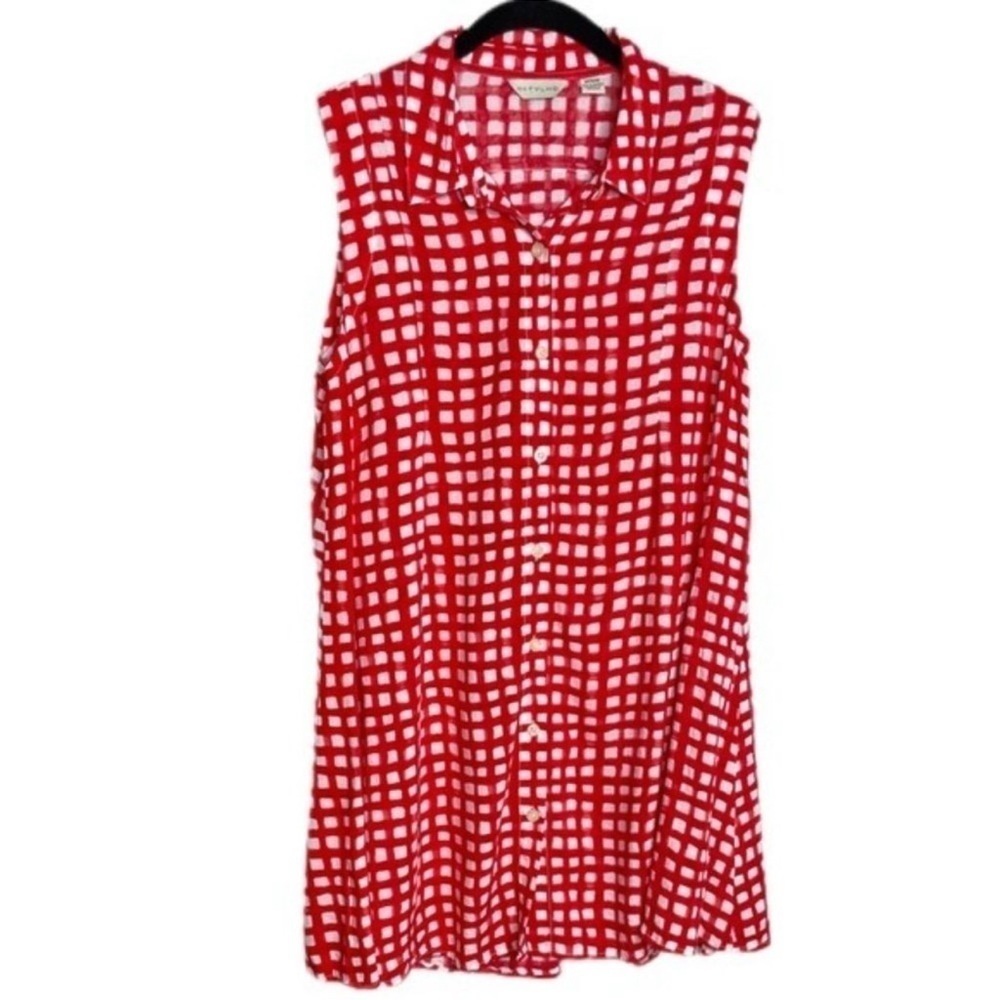 Anthropologie 11:1 Tylho Percy Tunic Mini dress Gingham Plaid Windowpane women L - Picture 2 of 10